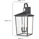 Fetterton 3 Light 23.5 inch Powder Coated Black Outdoor Wall Sconce
